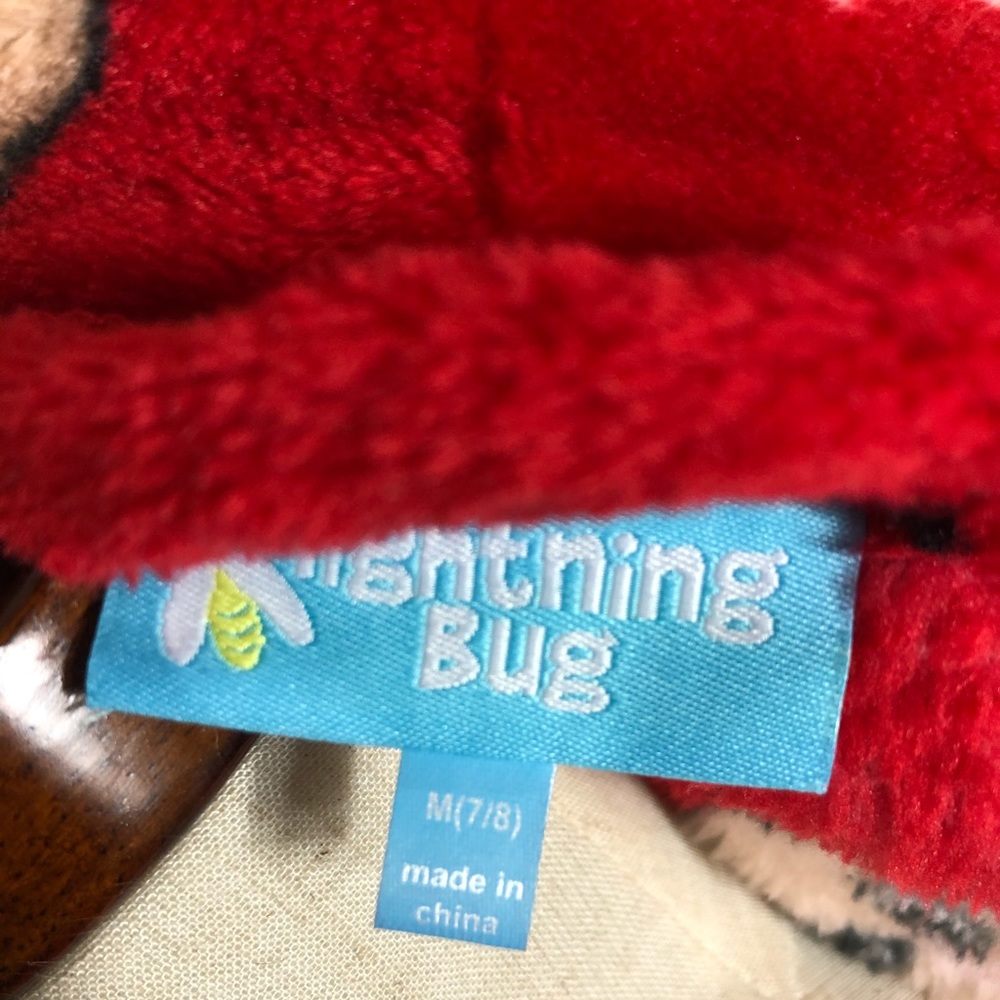 Lightning Bug 🐛 Girls Red Nose Reindeer Robe - Picture 12 of 15